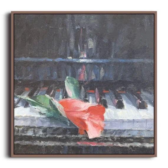 Andrea Mancini Proprio un fiore Olio su tavola 30x30